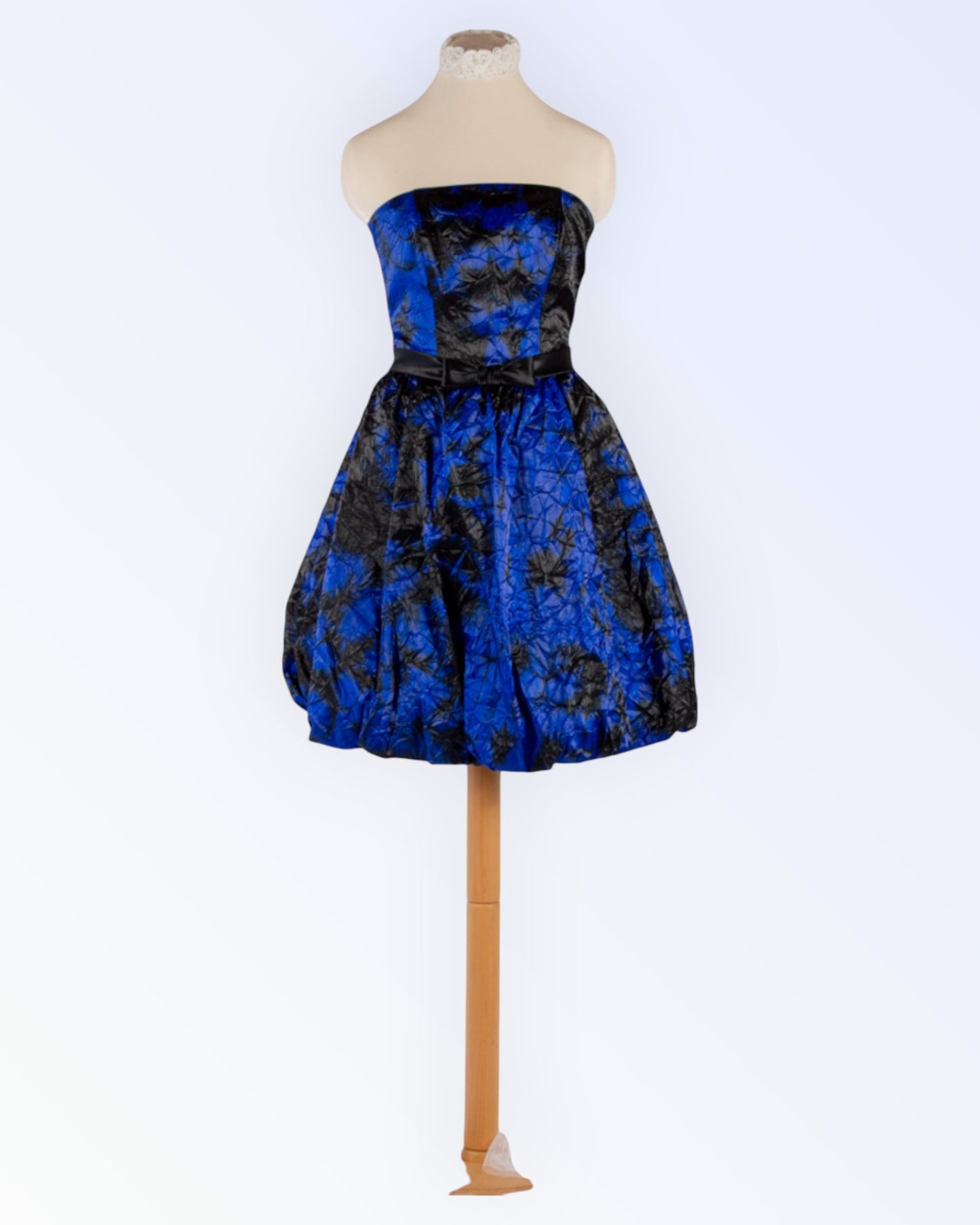 Two-tone satin organza corset cocktail dress