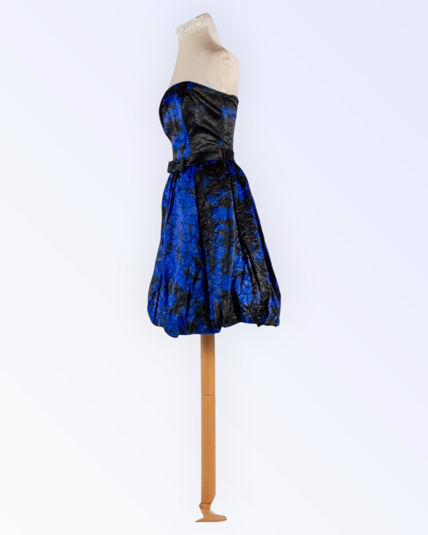 Two-tone satin organza corset cocktail dress