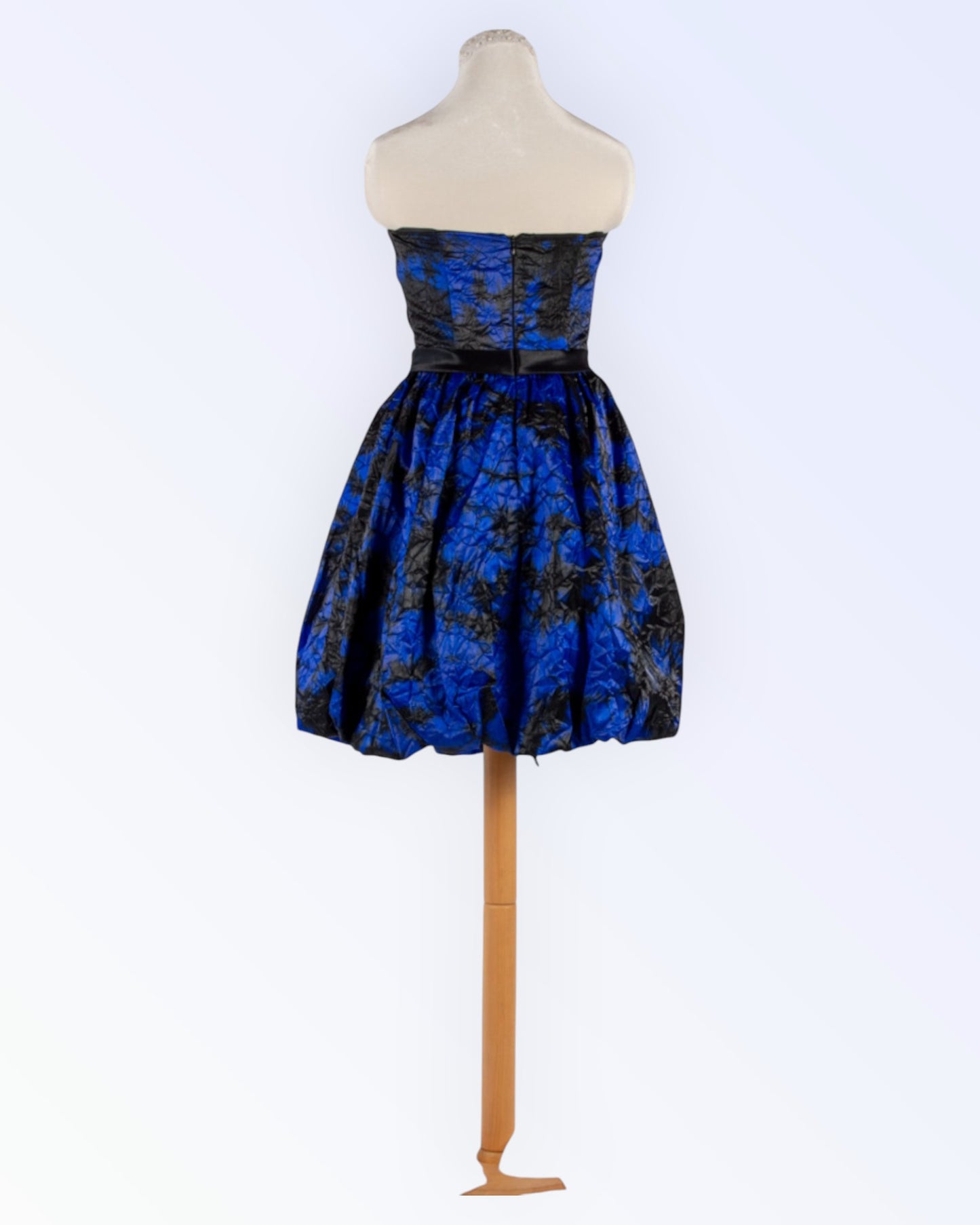 Two-tone satin organza corset cocktail dress