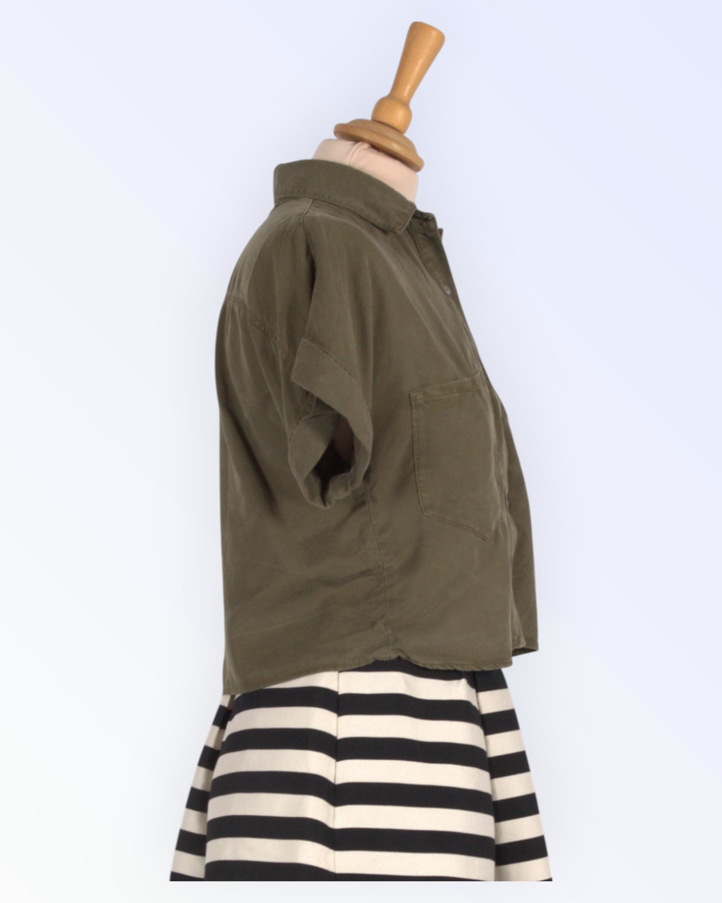 Zara Basic oliivroheline sportlik pluus