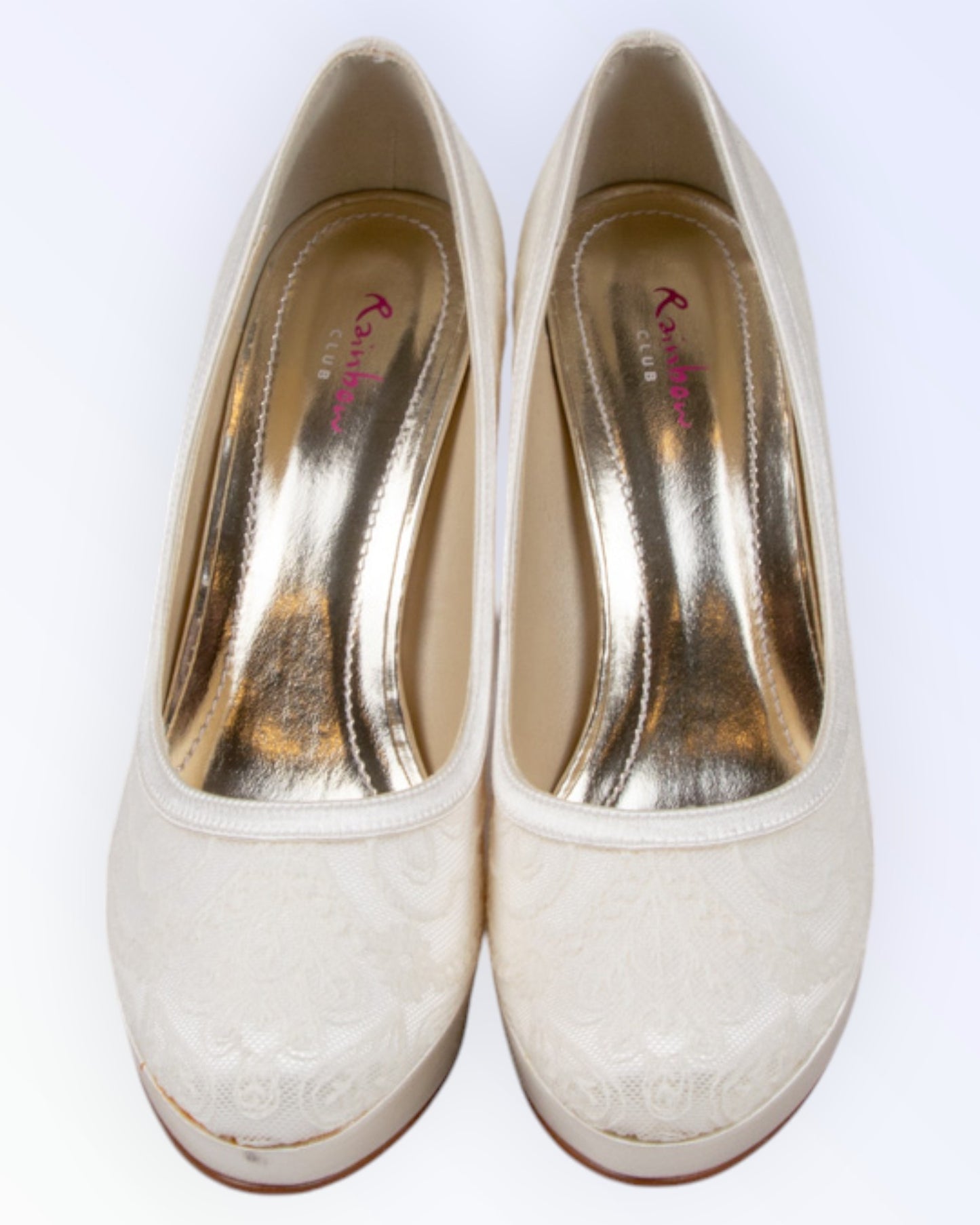 Rainbow satin wedding shoes