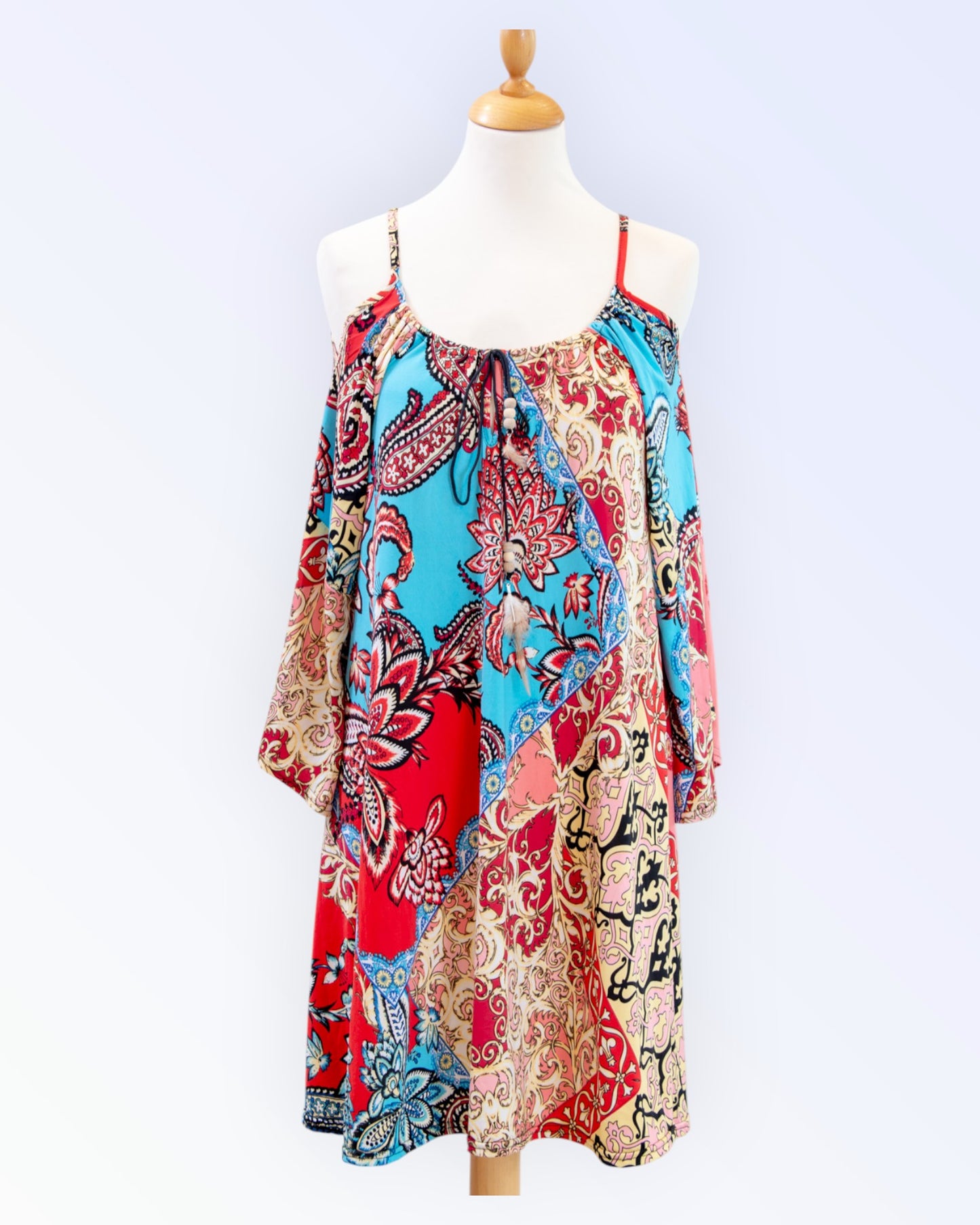 Multicolored retro-style tunic