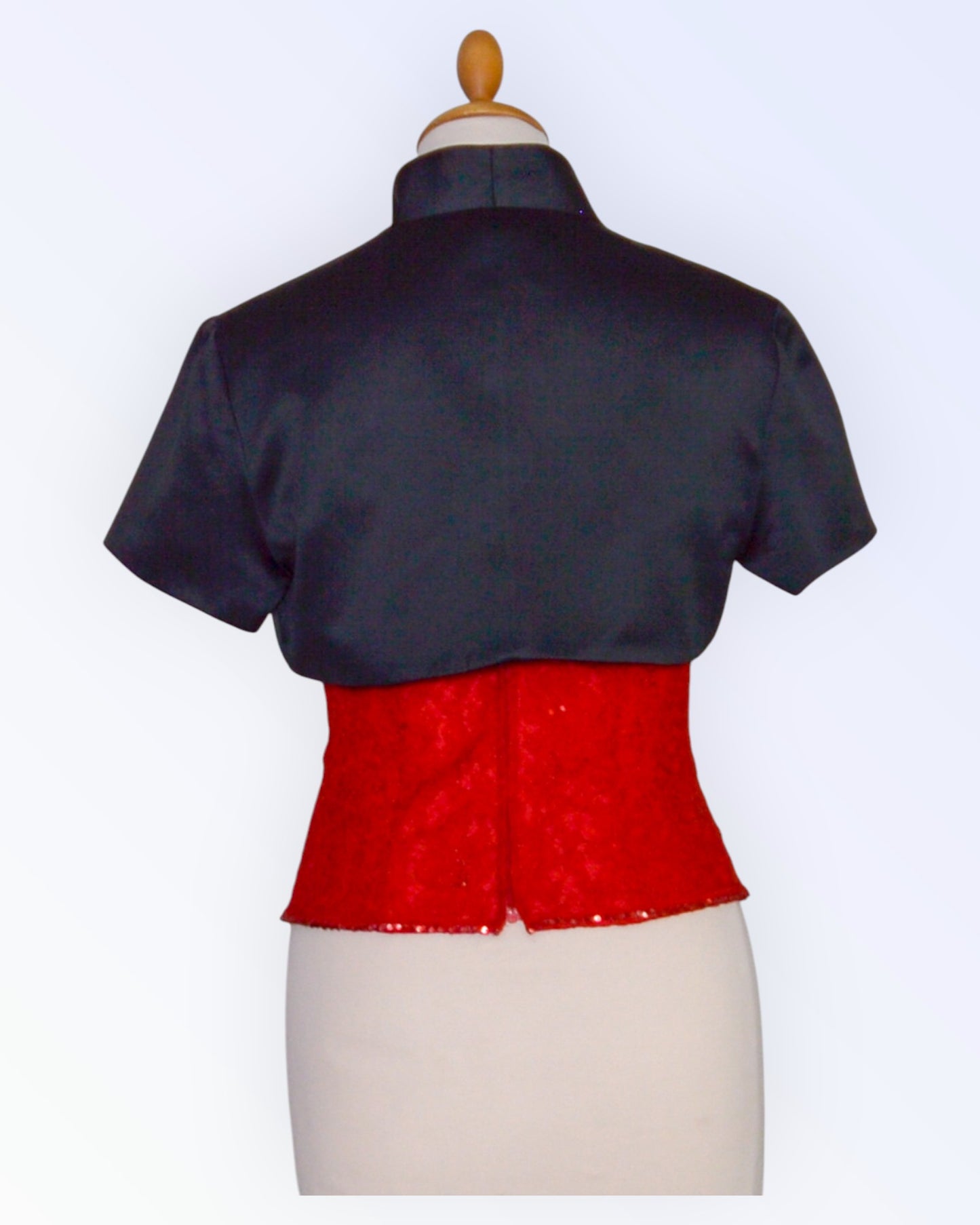 Black satin bolero