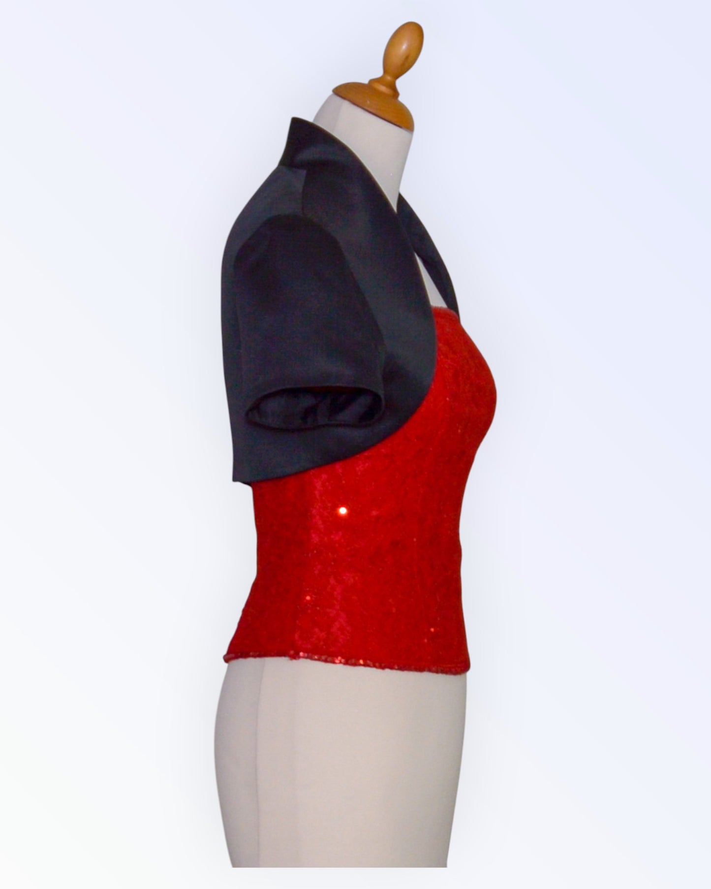 Black satin bolero