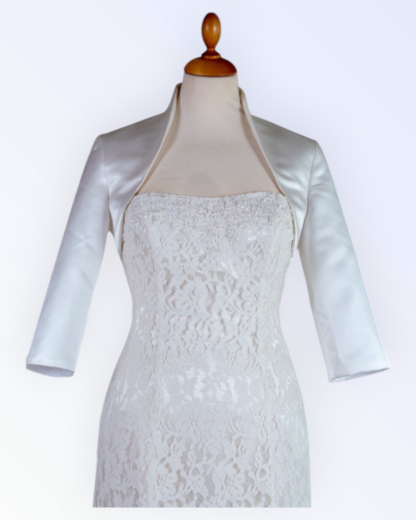 Off-white satin festive bolero