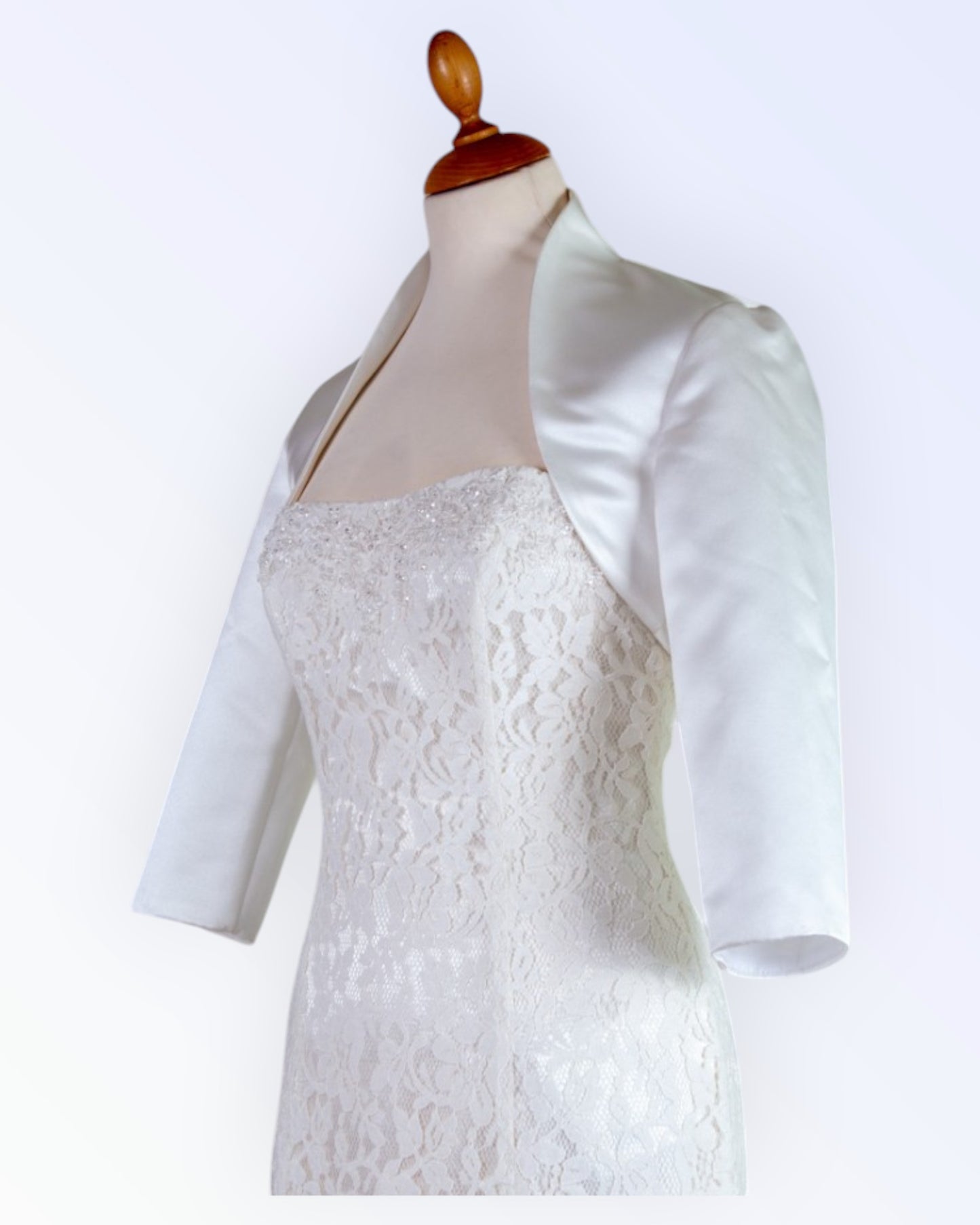Off-white satin festive bolero
