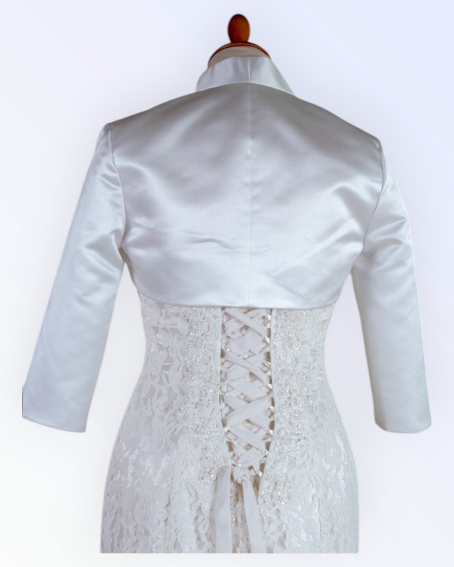 Off-white satin festive bolero