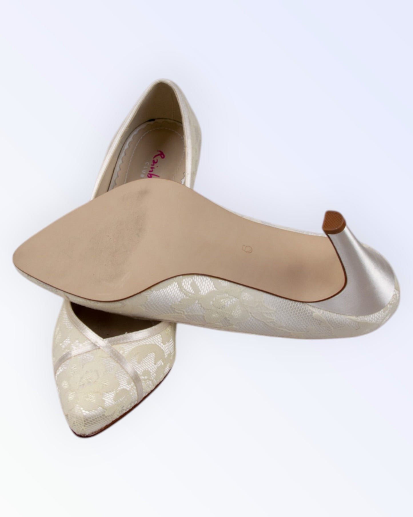 Rainbow satin wedding shoes