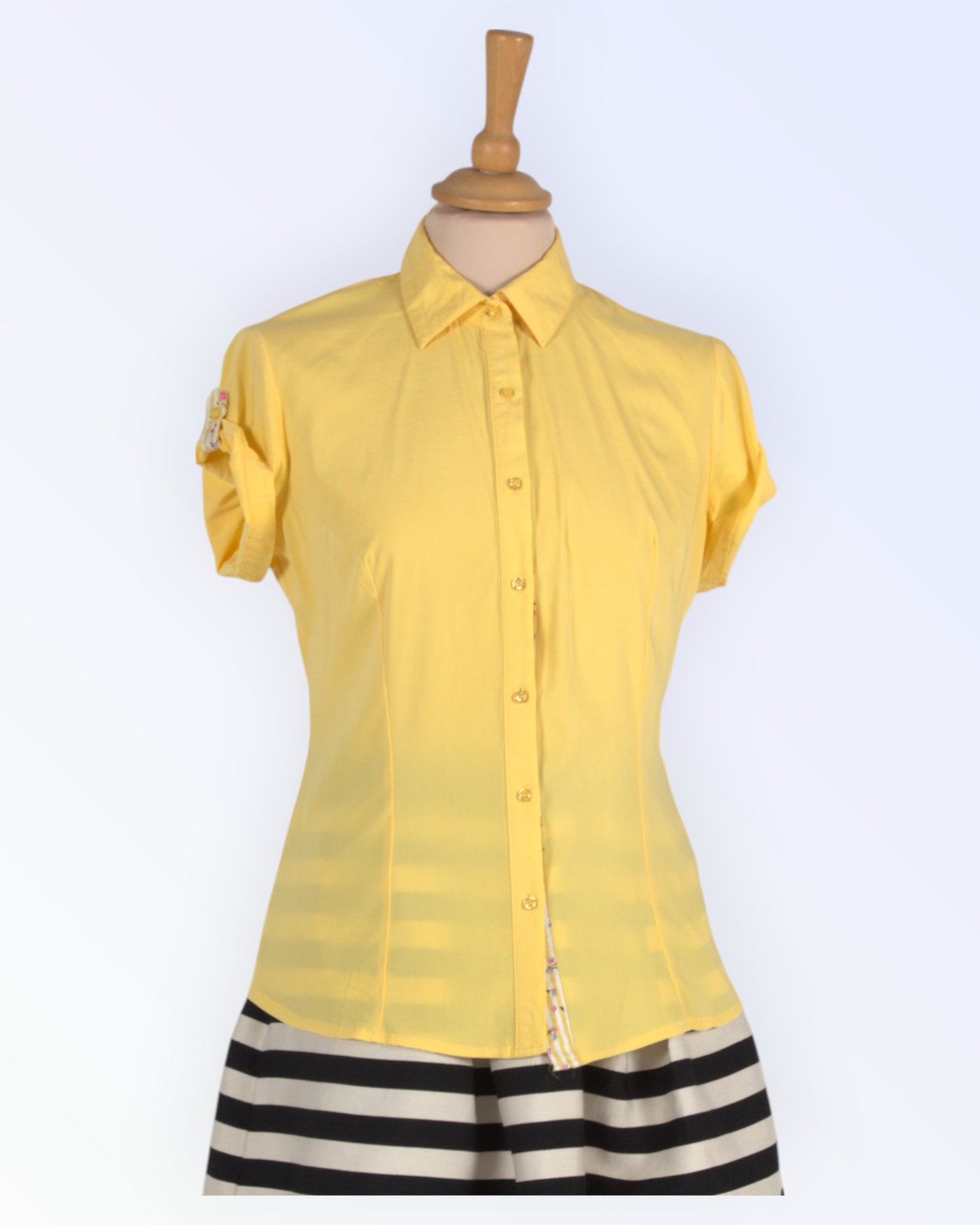 Short-sleeved yellow summer blouse