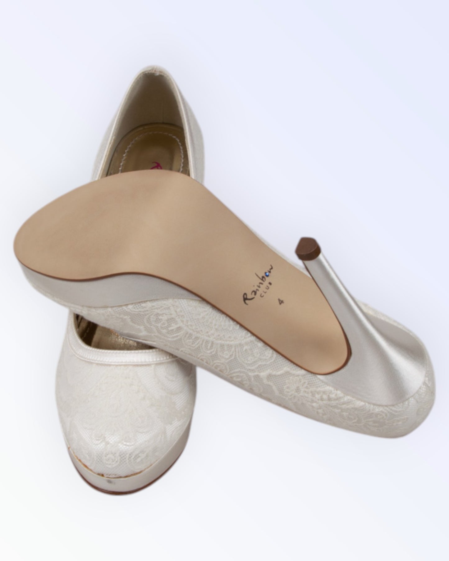 Rainbow satin wedding shoes