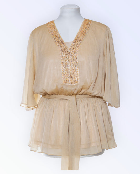 American Glamour Badgley Mischka beež tuunika