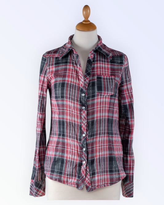 Fishbone check shirt