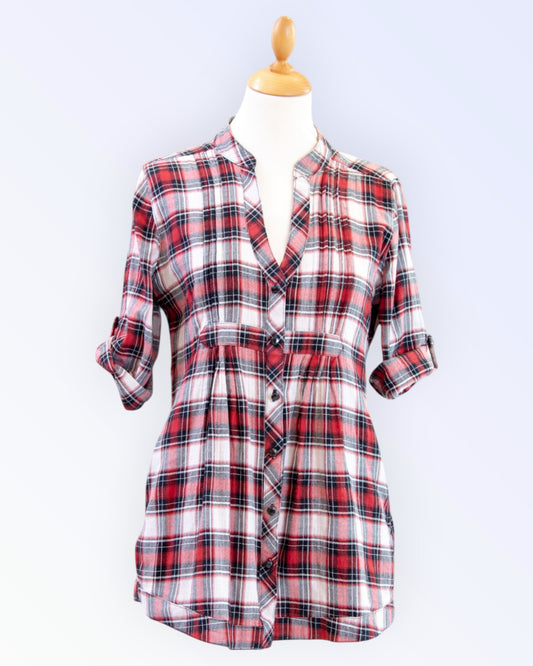Fishbone checked blouse