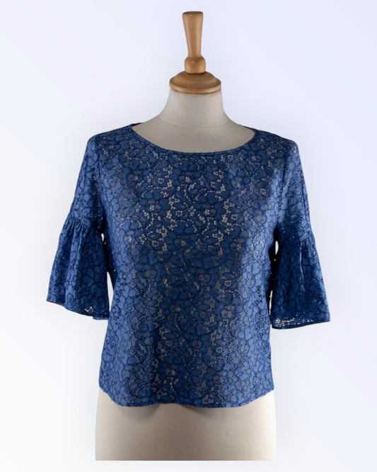 Reserved blue lace blouse