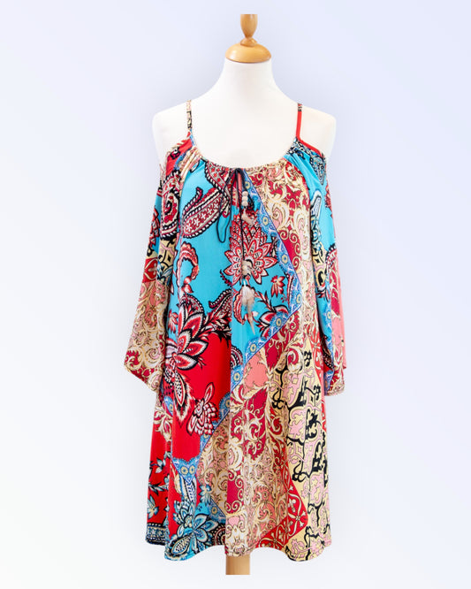 Multicolored retro-style tunic