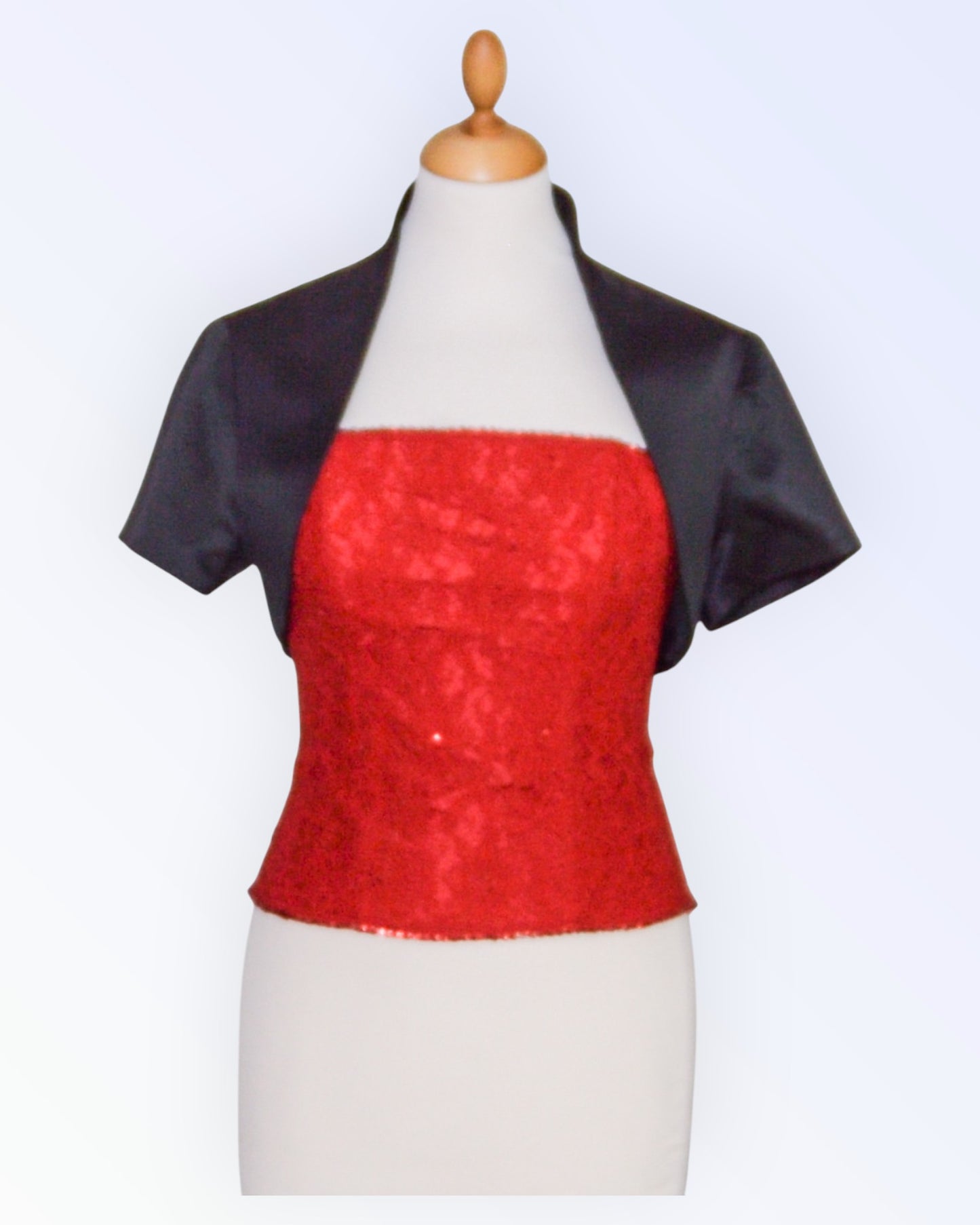 Black satin bolero