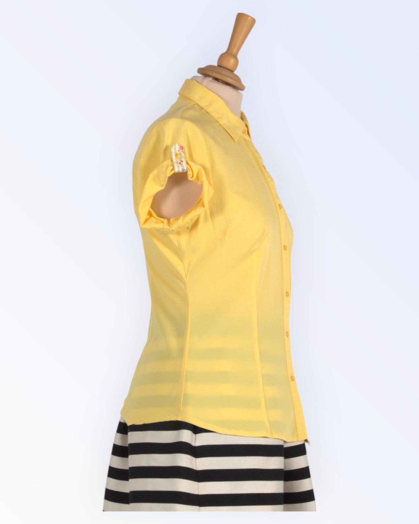 Short-sleeved yellow summer blouse