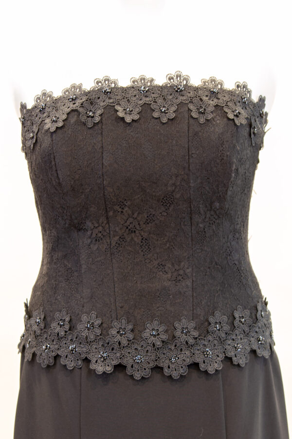 Black corset covered with lace
