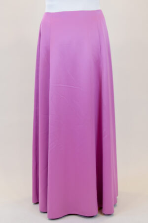 Long festive satin skirt in lavender