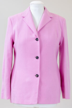 Pink soft wool fabric blazer