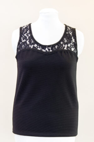top with lace panel and keyhole back