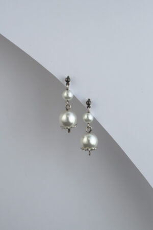 earrings with two dangling pearls