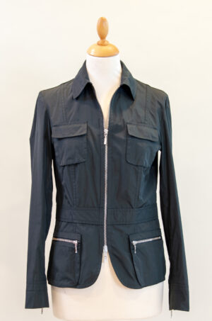 Fabrizio Lenzi's sporty jacket in black impregnated fabric