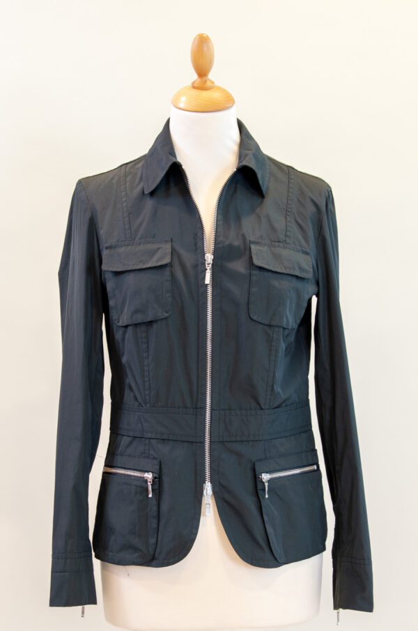 Fabrizio Lenzi's sporty jacket in black impregnated fabric