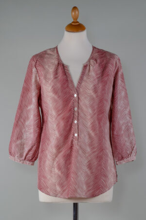 herringbone patterned blouse, second hand