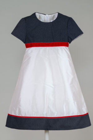 girls dress with cotton top and silk skirt