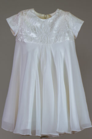 off-white chiffon dress with lace top for little girl