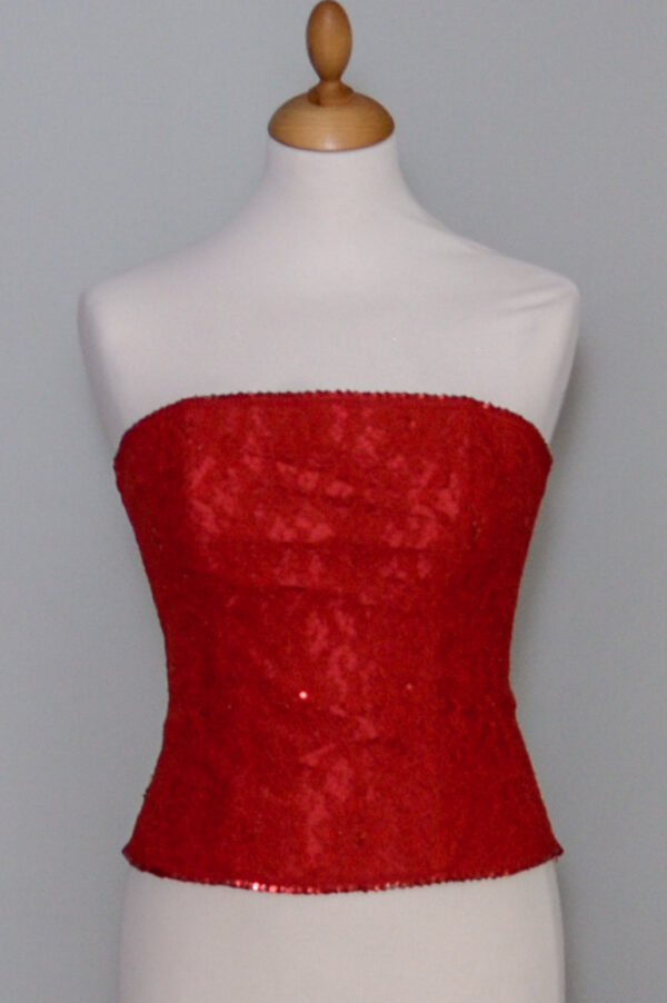 red corsage top