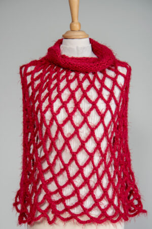Handcrafted red poncho