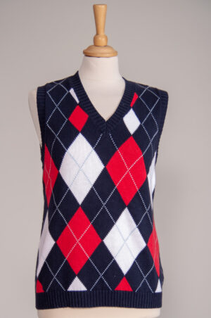 multicolored cotton knitted vest