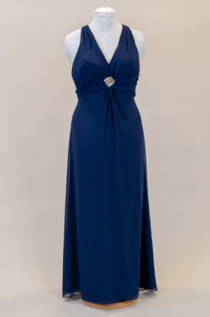 navy blue chiffon formal maxi dress