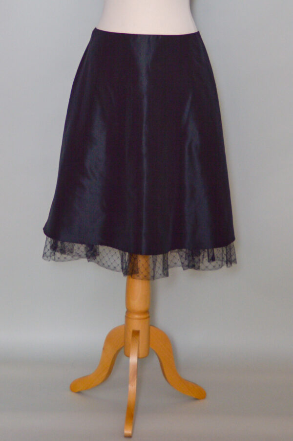 A-line black taffeta skirt