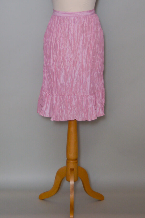 pleated taffeta skirt with ruffle