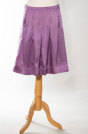 pleated purple short skirt