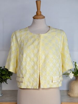 Yellow jacquard summer jacket.