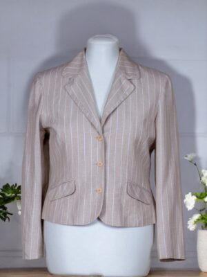 linen summer jacket in striped fabric