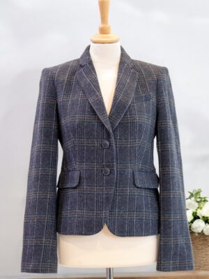 plaid woolen blazer jacket