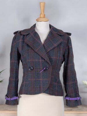 The multicolored checked fabric jacket