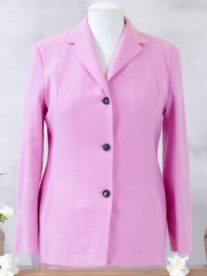 Pink soft wool fabric blazer