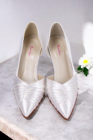 Rainbow satin wedding shoes