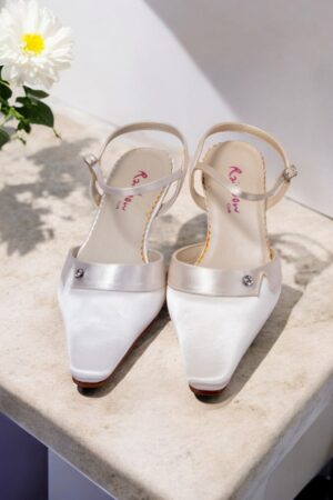 Rainbow satin wedding shoes