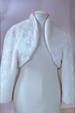 white faux fur jacket