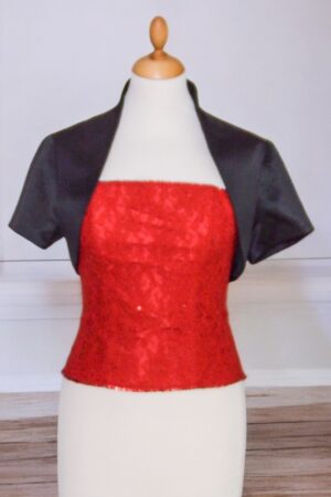 festive black satin bolero