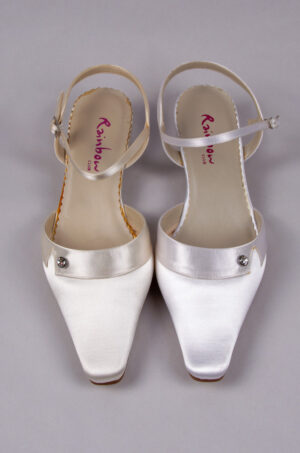 Rainbow satin wedding shoes