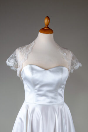 natural white bolero jacket in exclusive French lace