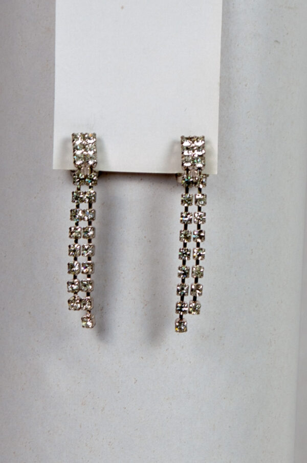 dangling earrings made of small crystals